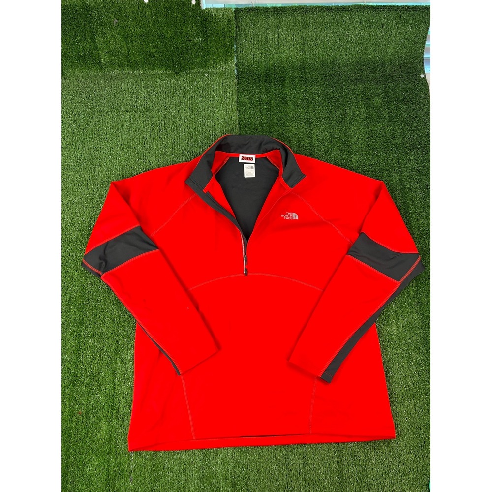 The North Face Mens XL Red FlashDry Quarter Zip Pullover Athletic Hiking Top